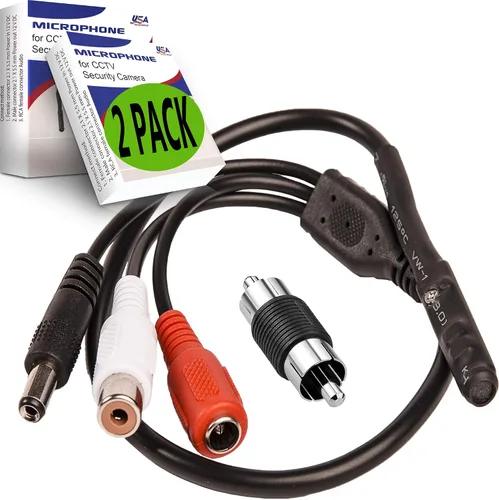 Miniatura 9 de Micrófono CCTV con preamplificador RCA Audio Out 12V DC — Ganancia ajustable — para cámaras DVR/NVR e IP (1 paquete)