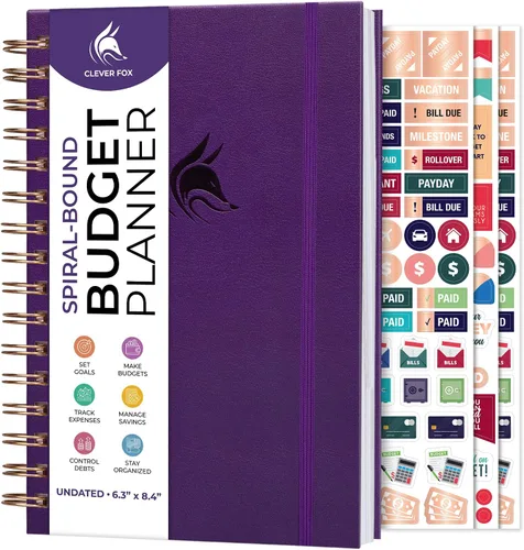 Miniatura 13 de Clever Fox Planificador de presupuesto en espiral, cuaderno de seguimiento de gastos, organizador de presupuestos mensual, cuaderno de registro