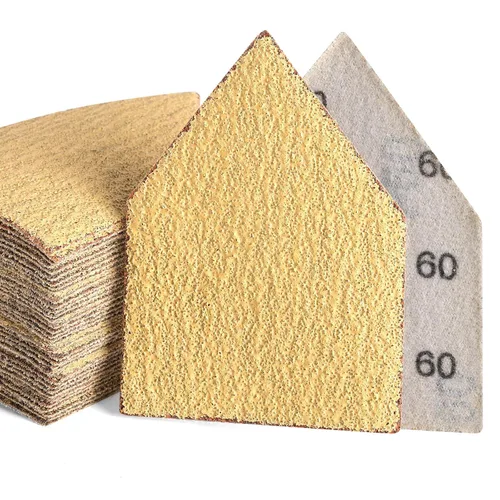 Miniatura 10 de POLIWELL 50 hojas de lijado triangulares de grano 40 de 3.543 in x 2.559 in, reemplazo de gancho y bucle, accesorios para lijadora de detalles
