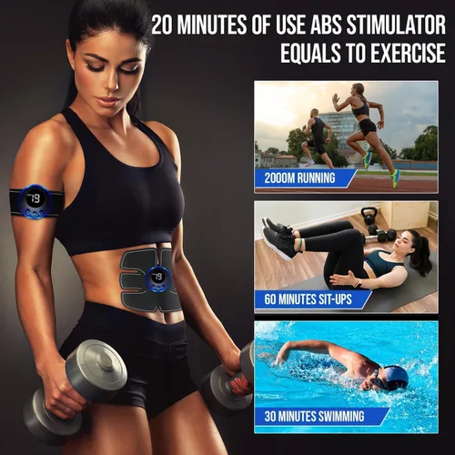Miniatura 5 de Abs Muscle - Tónico portátil - Equipo de entrenamiento para hombres y mujeres, abdominal, ejercicio de oficina en casa, 10 unidades de almohadillas