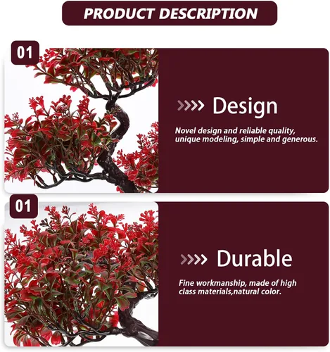 Miniatura 8 de Árbol bonsái artificial, árbol bonsái falso realista, plantas falsas de interior, planta sintética en maceta, planta bonsái de pino japonés, planta
