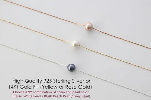 Miniatura 51 de Collar de hija relleno de oro de mamá o papá, collar clásico de perlas blancas con mensaje significativo, listo para regalar