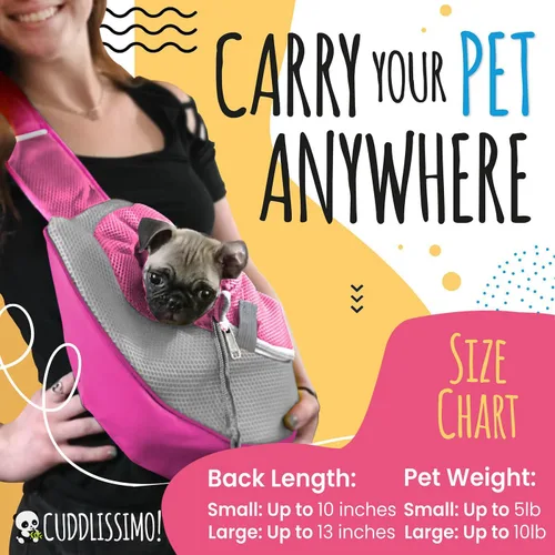 Miniatura 3 de Cuddlissimo! Portaequipajes para mascotas - Tamaño cuidadosamente calculado para cachorros y gatos de raza taza de té y juguete (menos de 6 libras)