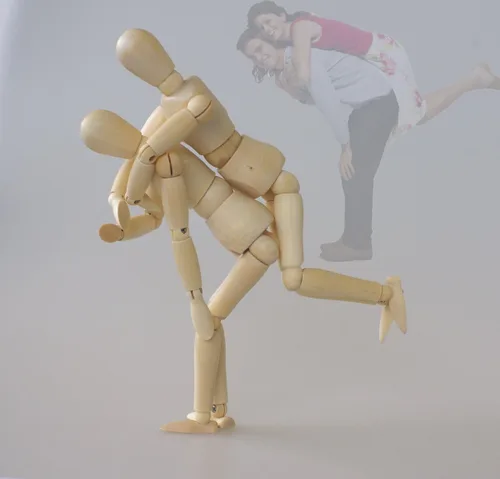Miniatura 3 de Paquete de 2 maniquíes de madera de 12 pulgadas de alto de hombres y mujeres, maniquíes de artista con adornos de soporte, ideal para pintura