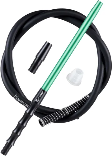 Miniatura 9 de Kitosun D-Hose Juego de manguera para cachimba – Accesorios para shisha premium de 1.1 pies de largo mango de boquilla de aluminio desmontable