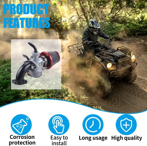 Miniatura 4 de JINGKE Juego de Filtro de Aire de Carburador de 22mm para Motocicletas Pit Dirt Bike SSR CRF50, Bicicleta Pit Sunl, ATV Taotao de 110cc y 125cc
