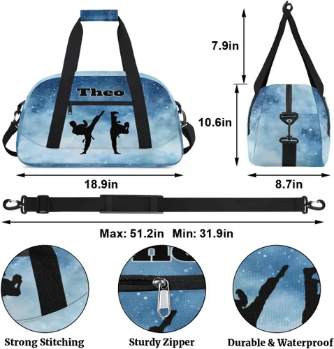 Miniatura 2 de Bolsas de lona deportivas personalizadas para niños, bolsa de entrenamiento personalizada para gimnasio, bolsa de entrenamiento con nombre