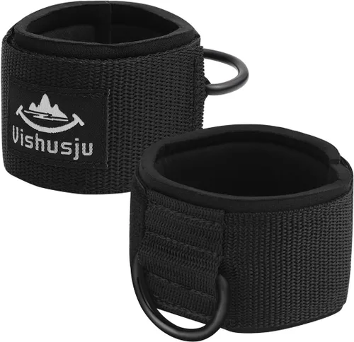 Puños de Tobillo y Muñeca de Neopreno Acolchados Correas con Anillo en D Patada de Glúteos para Máquinas de Cable Ejercicio de Piernas Fitness