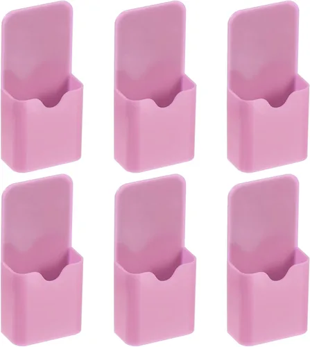 PATIKIL Soporte magnético para bolígrafo para refrigerador, paquete de 6 marcadores de borrado en seco de 4.724 x 2.244 in, organizador de tazas Rosa