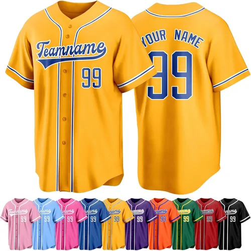 Miniatura 35 de Custom Baseball Jersey Personalized Short Sleeve Team Sport Uniform Baseball Shirt for Men Women Youth Boy