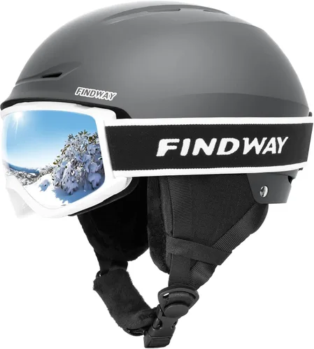 Miniatura 9 de Findway - Juego de Casco de Esquí, Casco de Snowboard con Gafas para Adultos [A Prueba de Golpes] Casco de Deportes de Nieve Seguro y Duradero