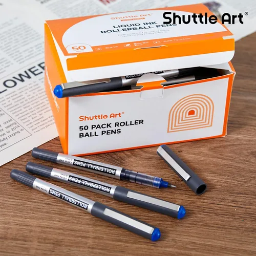 Miniatura 7 de Paquete de 50 bolígrafos Shuttle Art de punta fina, 0.02 pulgadas, con tinta líquida, para escritura diaria, tomar notas, escuela y oficina