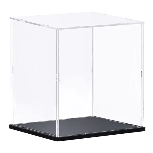 Miniatura 8 de MECCANIXITY Caja de acrílico transparente, caja transparente para ensamblar, escaparate a prueba de polvo de 9.8 x 9.8 x 15.7 pulgadas
