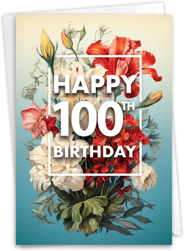 Miniatura 9 de NobleWorks - Divertida tarjeta de cumpleaños número 100 con sobre - Celebra el hito de las personas mayores de 100 años, tarjeta de felicitación