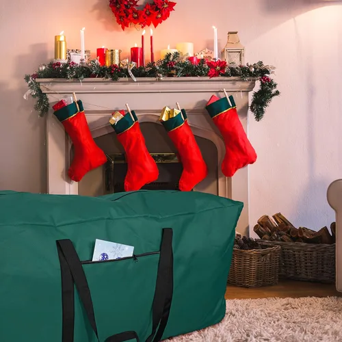 Miniatura 4 de Bolsa de almacenamiento para árbol rodante de Navidad, contenedor de almacenamiento grande y resistente, 22 pulgadas de alto x 16 pulgadas de ancho