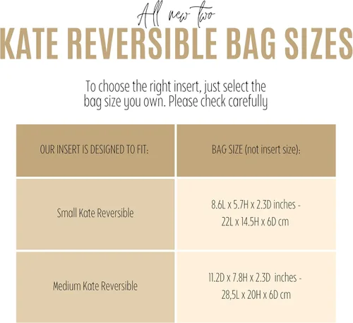 Miniatura 2 de Divitize Premium Purse Organizer fits Kate Reversible Bag Organizer, Kate Reversible Bag Insert, Handmade 2mm Premium Felt Snug Sturdy Fit with Gold