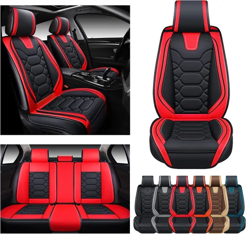 Miniatura 7 de OASIS AUTO Juego completo de fundas para asientos de automóvil, fundas impermeables de piel sintética para automóviles de ajuste universal para SUV