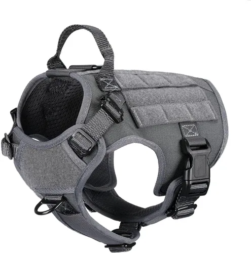 Miniatura 11 de ICEFANG - Arnés táctico para perro, talla M, 2 hebillas de metal, chaleco para transportar carga, ligero y modular (MOLLE) con mango, para perros