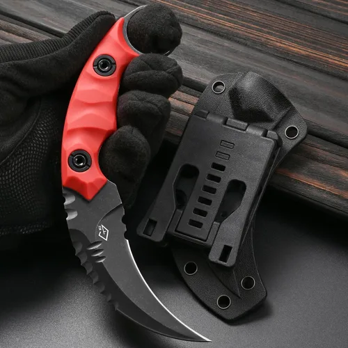 Miniatura 7 de Gtkii GTK691 Cuchillo de hoja fija D2 de acero con mango de nylon y fibra de vidrio con funda de Kydex para camping al aire libre, caza, senderismo