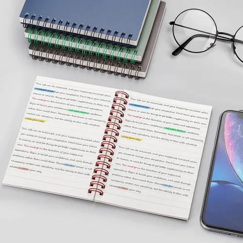 Miniatura 6 de RETTACY Cuaderno de bolsillo, 160 páginas forradas, tamaño mini A6 (4.5" × 5.7"), para trabajo, diario, escritura, papel grueso de 100 g/m²