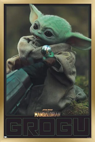 Miniatura 10 de Trends International Star Wars: The Mandalorian Season 2 - Póster de pared Grogu, 22.4 pulgadas de largo x 14.7 pulgadas, versión enmarcada