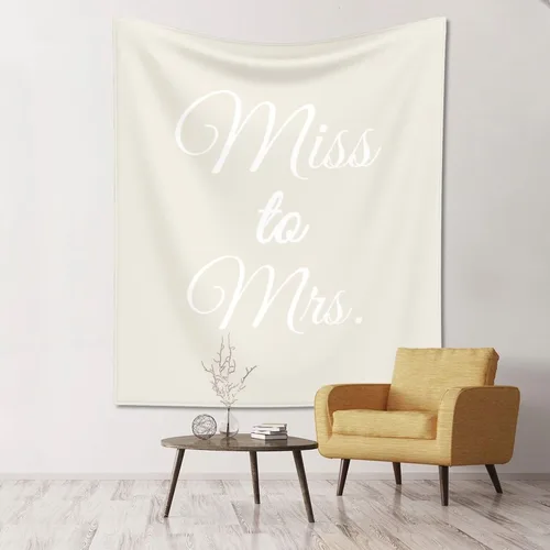 Miniatura 4 de Miss to Mrs - Telón de fondo, letrero, tapiz, pancarta, futura 29 x 37 pulgadas, telón de fondo beige para despedida de soltera, para fotos