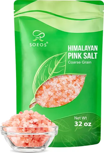 Miniatura 12 de Soeos Sal rosa del Himalaya, grano fino, 39 onzas (2.4 libras), sal del Himalaya sin OMG, sal kosher, sal rosa del mar del Himalaya