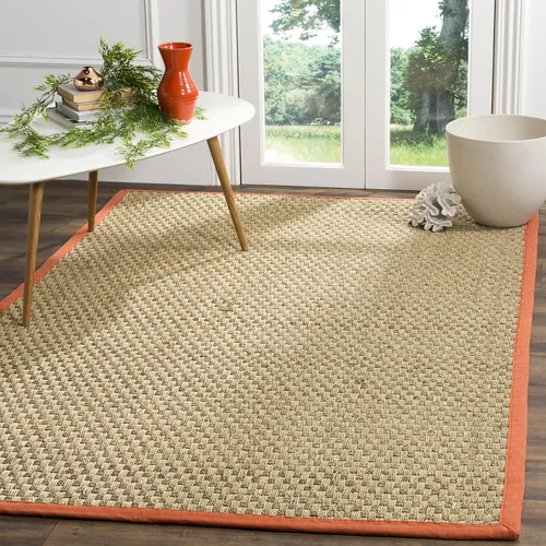Miniatura 89 de Safavieh Natural Fiber NF114P - Alfombra redonda de hierba marina, tejido de canasta, con borde, de 244 cm, color gris Natural/ gris