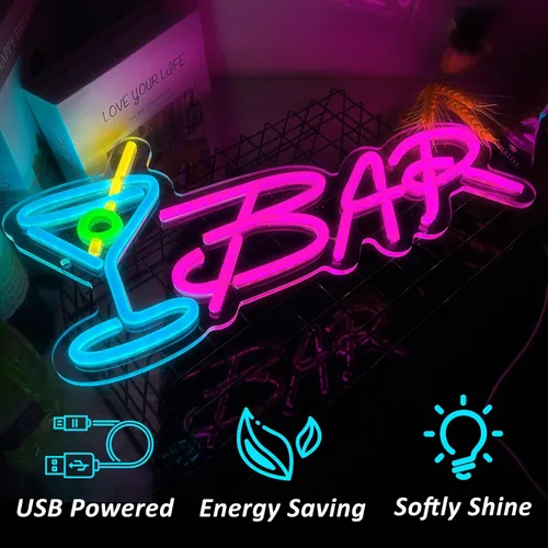 Miniatura 3 de Letrero de neón de barra de neón para el hogar, bar, luces LED, letreros de cerveza para decoración de pared de fiesta, luz de neón para bar, pub