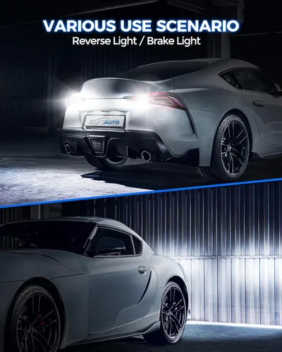 Miniatura 3 de Marsauto Focos LED de reversa mejorados 3157 3156, luz trasera de estacionamiento, DRL, luz de freno con proyector para reemplazo de focos 3047 3457