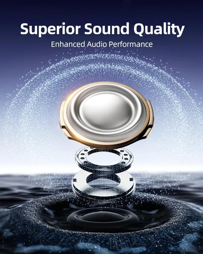 Miniatura 5 de bmanl Auriculares inalámbricos Bluetooth con ganchos para las orejas con tiempo de reproducción de 80 horas, pantalla de alimentación LED, llamadas