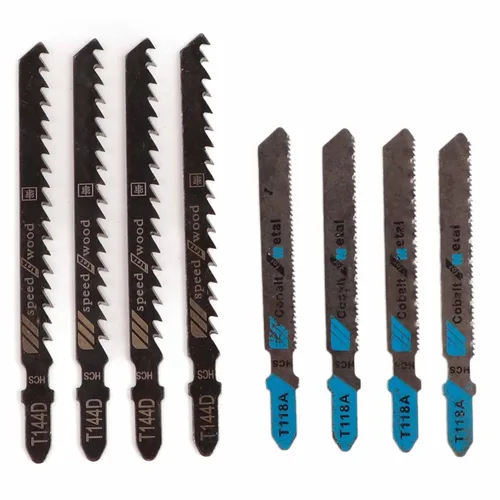 Miniatura 9 de Juego de 20 hojas de sierra de calar T118A T118B T118G T218A T111C T119BO T119B HSS Surtido T Shank Hojas de sierra de corte rápido para madera