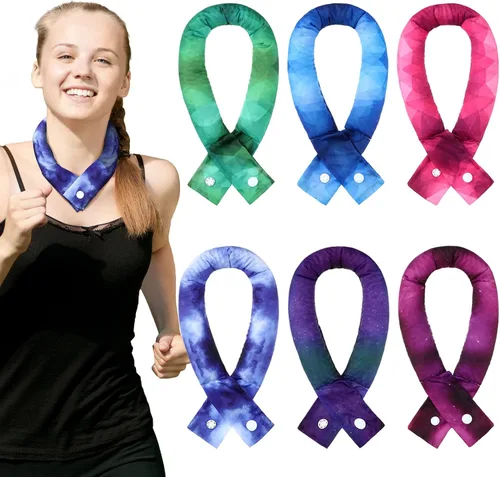 Miniatura 8 de Xuhal 6 unidades de enfriamiento para el cuello, bandana refrescante para el cuello, bufanda enfriadora de hielo para mujeres, verano, actividades