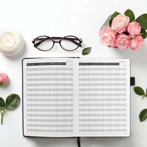 Miniatura 6 de Registro de Cheques – Registros de Cheques Elegantes para Chequera Personal con Registros de Cheques y Transacciones, Registro de Chequera de Tapa