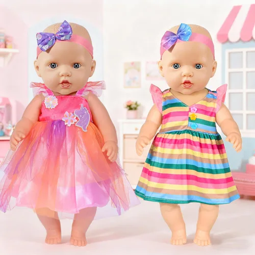 Miniatura 7 de 10 juegos de ropa y accesorios para muñecas que incluyen monos y atuendos para muñecas recién nacidas de 14 a 17 pulgadas (35 a 43 cm)