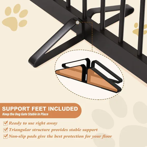 Miniatura 3 de PUPETPO Puerta independiente para mascotas para perros, puerta plegable de madera para perros para casa, puerta interior para perros para puertas