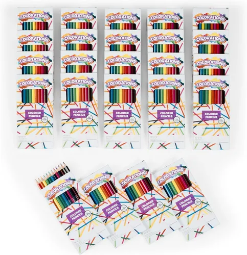 Colorations Lápices de colores, 12 colores, 24 paquetes, total 288, lápices de colores preafilados, lápices de núcleo grueso, suministros para el