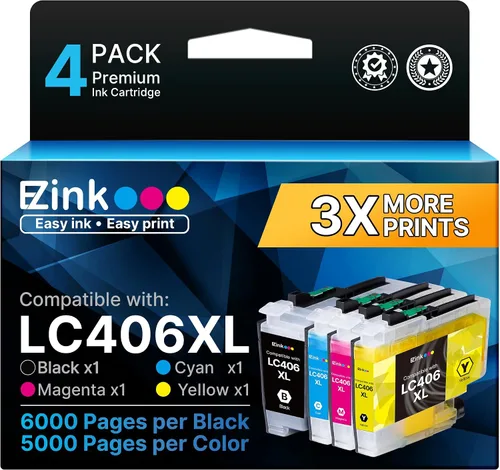 E-Z Ink LC406XL LC406 Cartuchos de tinta para impresora Brother Reemplazo para LC406 XL LC406XL para Brother MFC-J4335DW MFC-J5855DW MFC-J6555DW