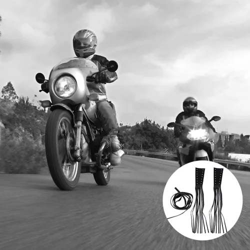 Miniatura 8 de Garneck Borlas de palanca de motocicleta con flecos de cuero para manillar de motocicleta, acelerador, freno de embrague, cubiertas de embrague