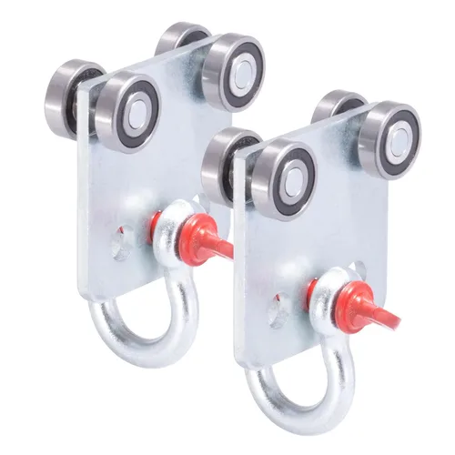 Miniatura 7 de 2 piezas de conjunto de rodillos de carrito de 6 ruedas SKTREX, conjunto de carrito de seis rodamientos para unistrut de 1-5/8" de ancho y todos