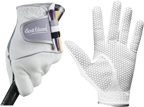 Miniatura 7 de Scott Edward Guante de golf para hombre, antideslizante, transpirable, suave, lavable, para usar en la mano izquierda, palma azul oscuro Negro