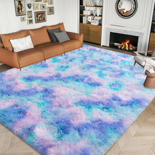 Miniatura 14 de Dssimo - Alfombra superesponjosa para la habitación, alfombra de área moderna, pequeña, suave y acogedora de felpa para niños, niñas y adolescentes