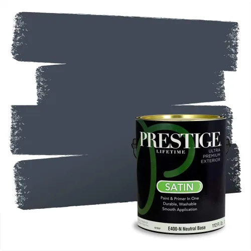 Miniatura 193 de Pintura Exterior + imprimación PRESTIGE, todo-en-uno, 1 galón, acabado mate, color comparable al Valspar* Royal Gray* VS151-Gris real
