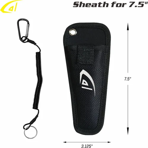 Miniatura 3 de danco Cortador de pesca central de aluminio de 7.5 "con funda, línea de pesca y cortador de alambre, seguro para agua salada, pesca de agua