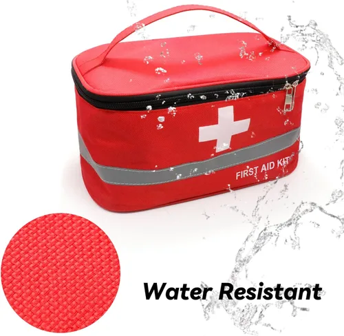 Miniatura 4 de Faylapa Bolsa vacía de primeros auxilios, 10.2 x 5.5 x 5.5 pulgadas, bolsa portátil de almacenamiento médico de primeros auxilios para exteriores
