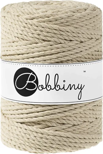 Miniatura 5 de Bobbiny Cordón de macramé XXL de 0.197 in y 3 capas (aguamarina), 108 yds/330 pies (100% algodón reciclado)