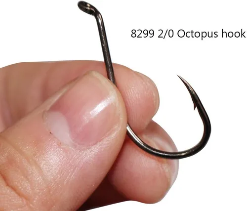 Miniatura 6 de 100 anzuelos de pesca con pico de pulpo, ganchos de pesca deportivos con diseño de ranas, de acero de alto carbono, 6 tamaños