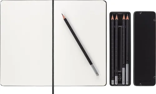 Miniatura 2 de Moleskine Art - Kit de dibujo de la colección de Art, cuaderno de bocetos grande + juego de lápices de dibujo, grande, liso, negro, tapa dura