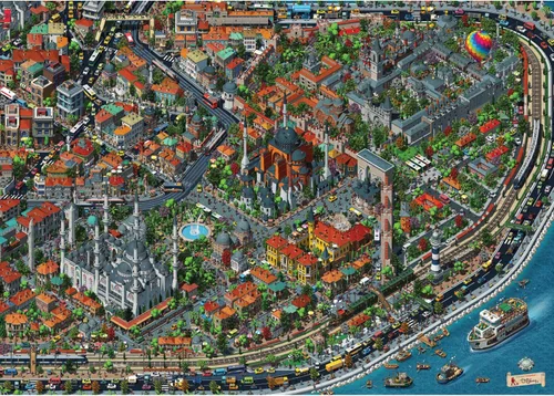 Anatolian Puzzle - Fractal ?stanbul, Rompecabezas de 3000 piezas, #4913 Fractal Estambul