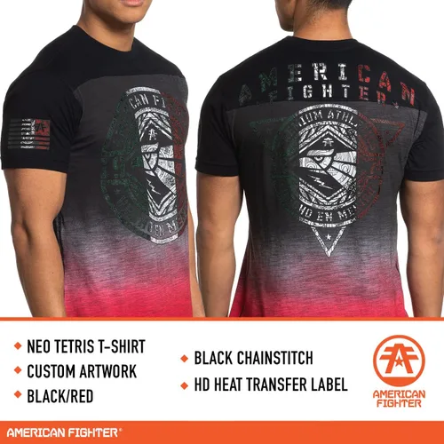 Miniatura 2 de American Fighter Camisetas patrióticas de manga corta para hombre, camisetas patrióticas de manga corta para hombre de Estados Unidos y México.